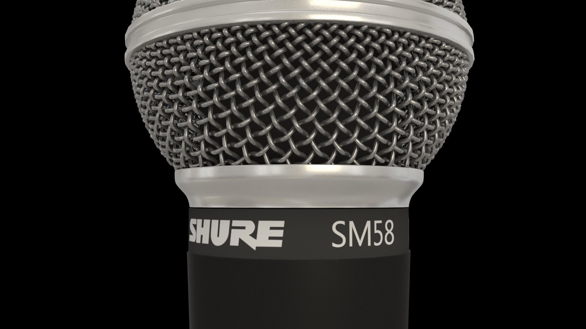 Shure SM58 Microphone 3D model_1