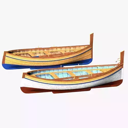 Fishing Rowing Boat - Spanish Low-poly 3D model