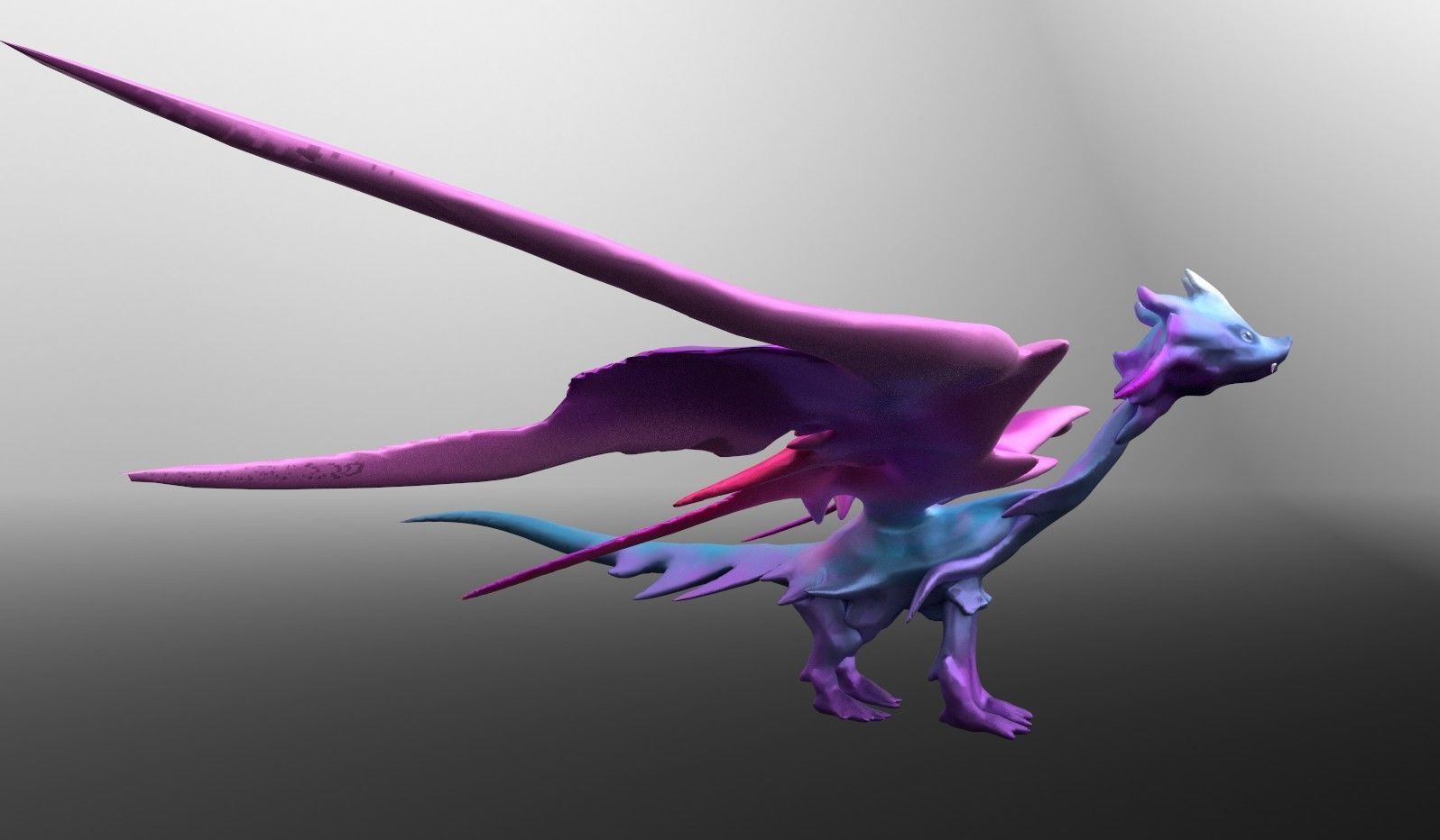Butterfly Fairy Dragon Model Free low-poly 3D model_14