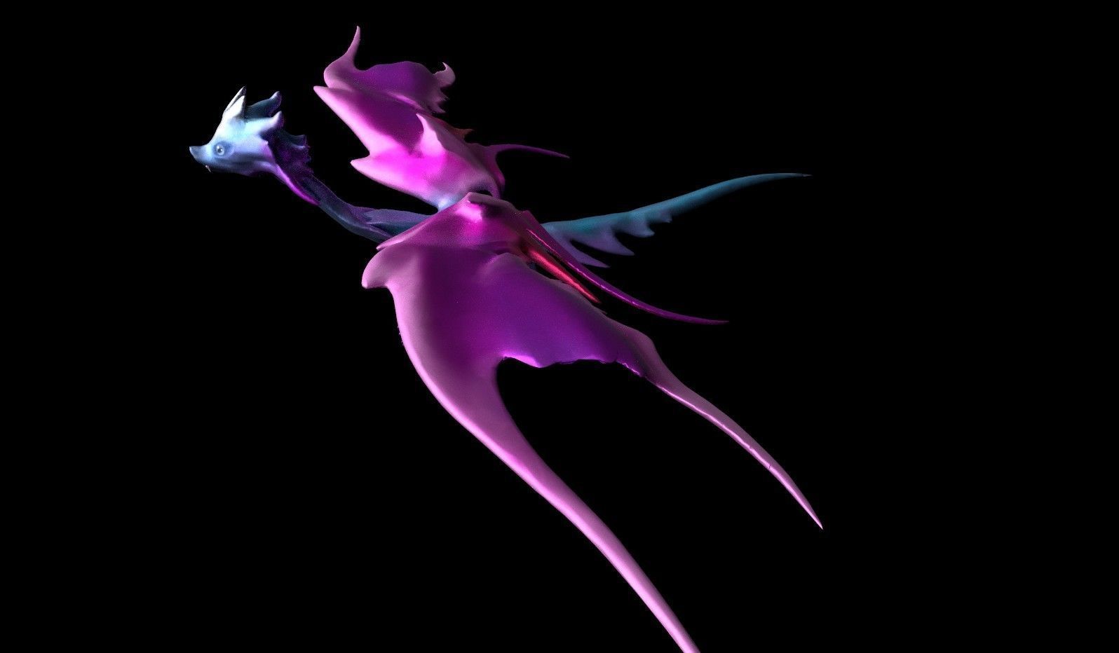 Butterfly Fairy Dragon Model Free low-poly 3D model_4