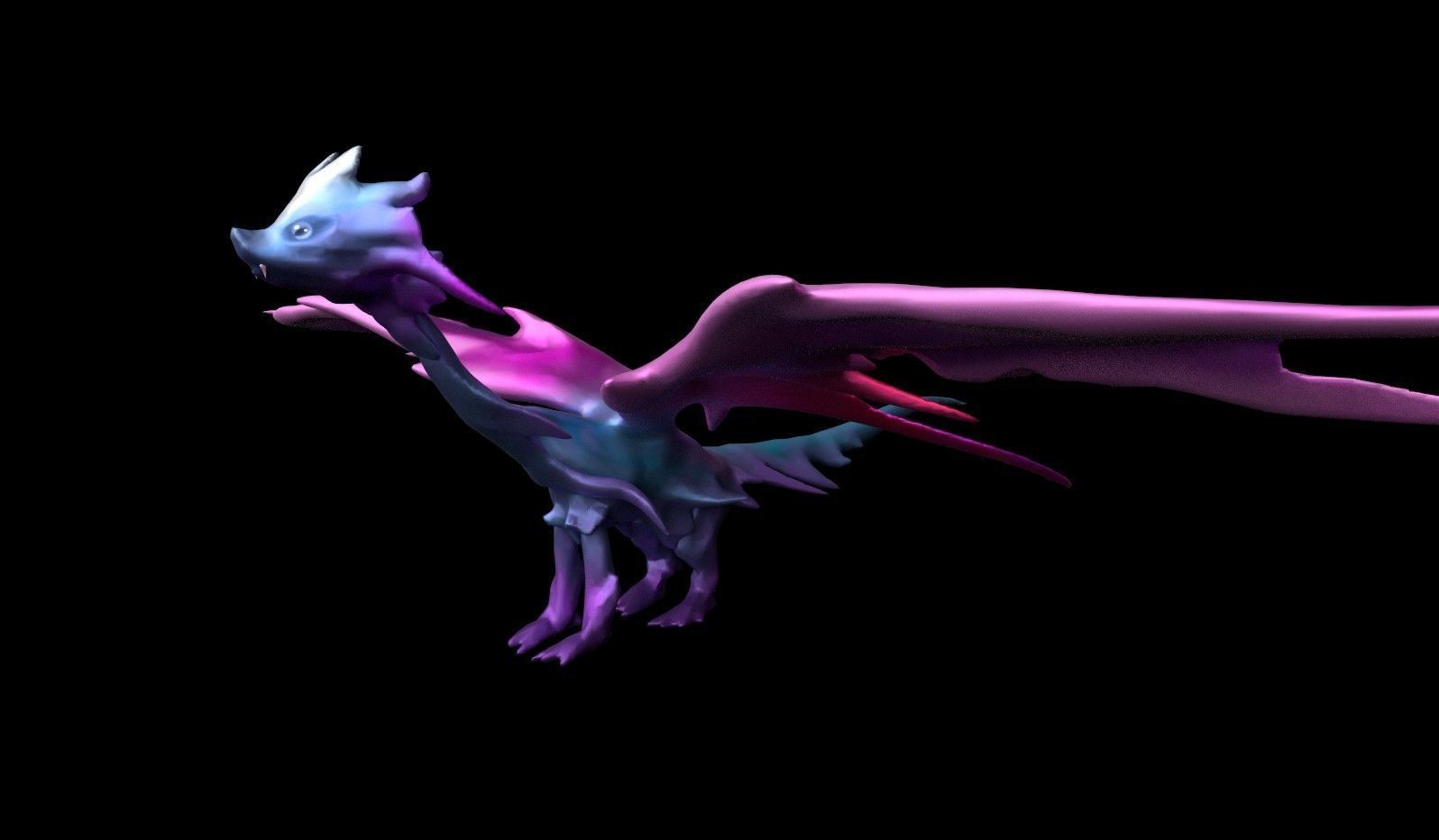 Butterfly Fairy Dragon Model Free low-poly 3D model_16