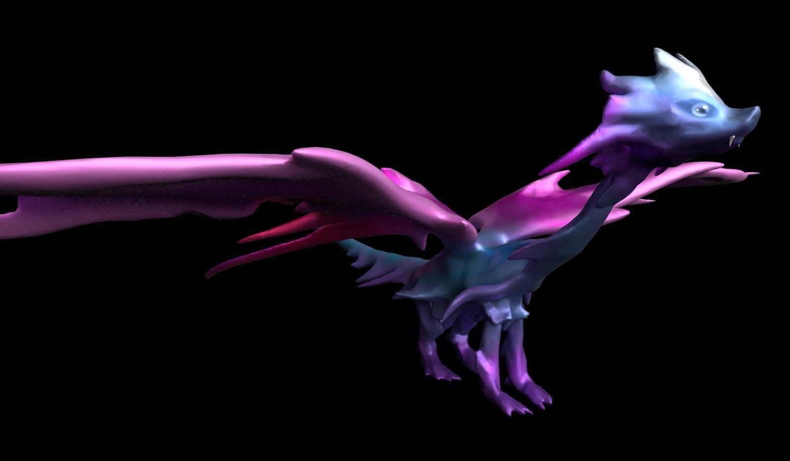 Butterfly Fairy Dragon Model Free low-poly 3D model_17