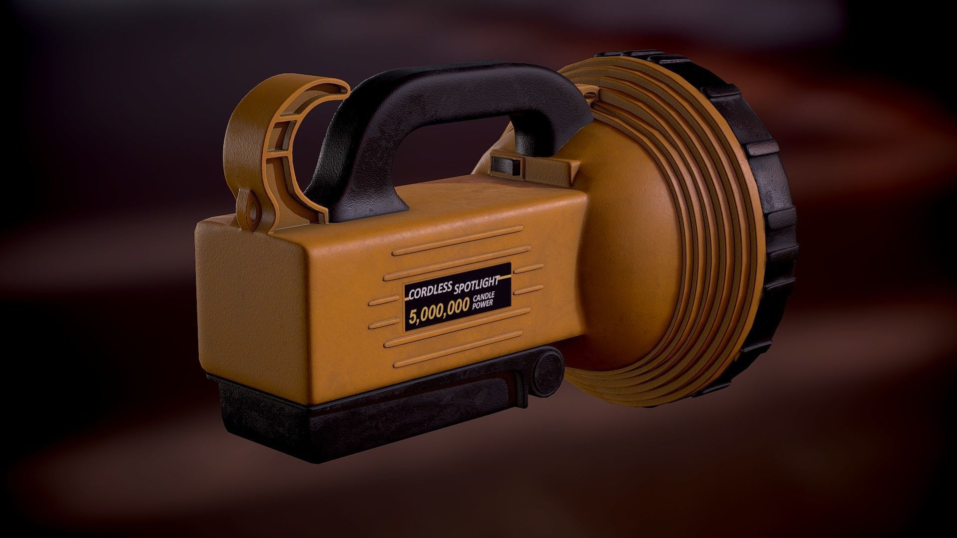 Flashlight Spotlight Yellow Low-poly 3D model_9