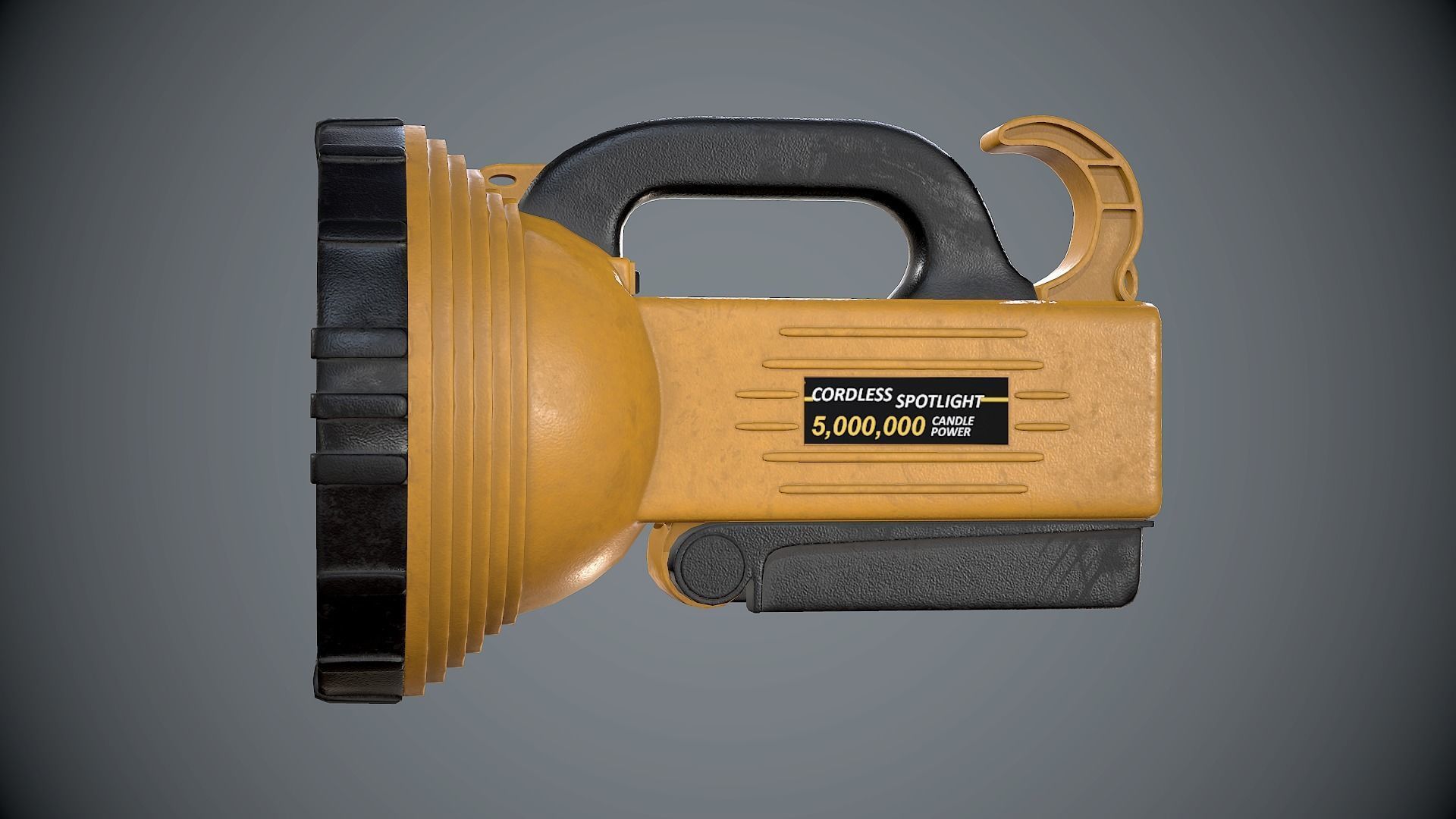 Flashlight Spotlight Yellow Low-poly 3D model_4