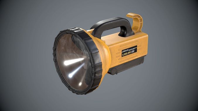 Flashlight Spotlight Yellow Low-poly 3D model