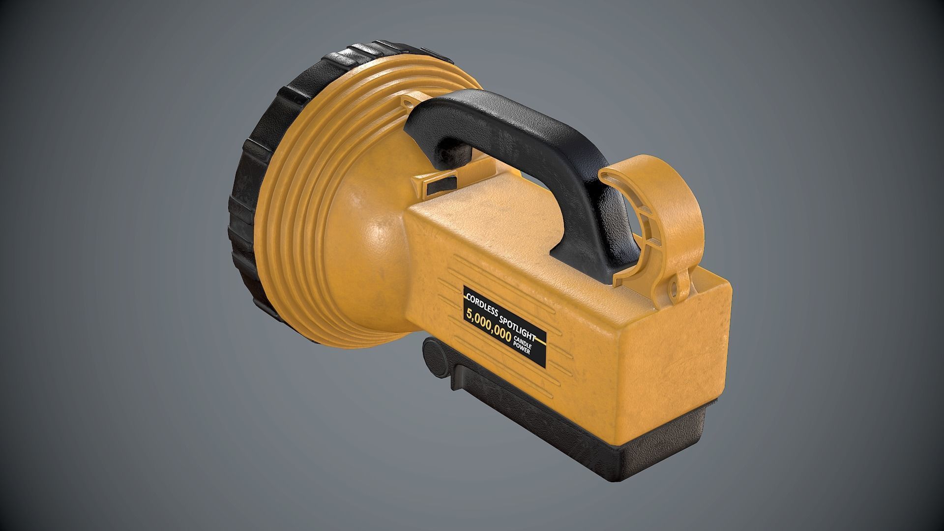 Flashlight Spotlight Yellow Low-poly 3D model_6