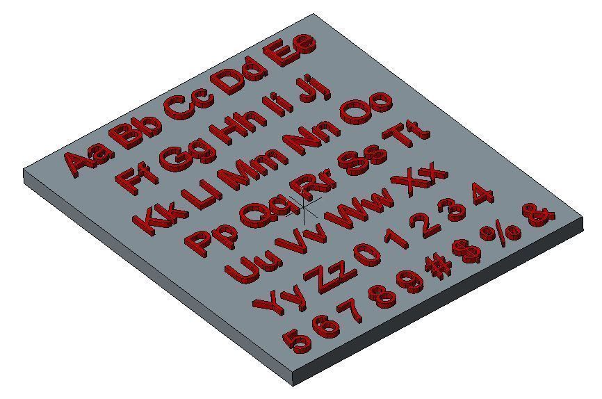 Latin Alphabet and Numbers 3D print model_1