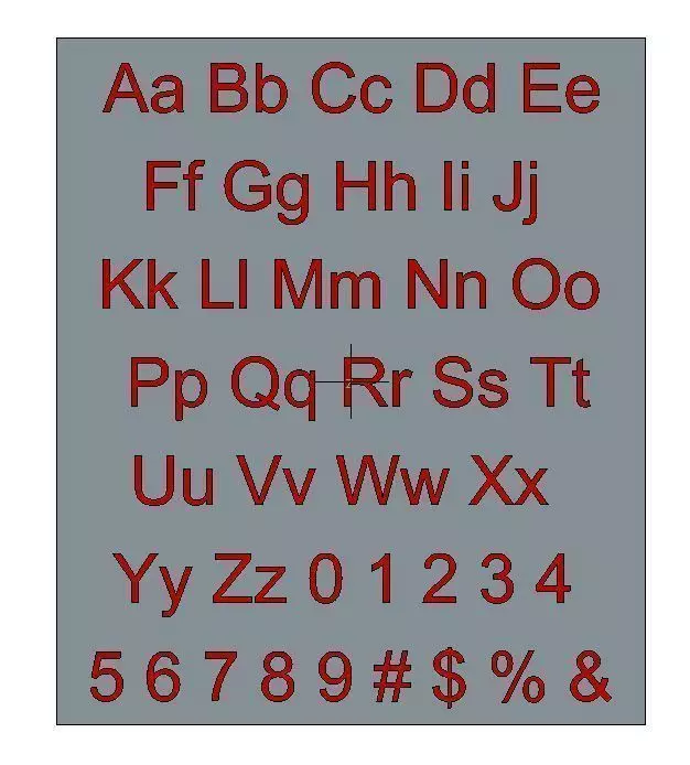 Latin Alphabet and Numbers 3D print model_0