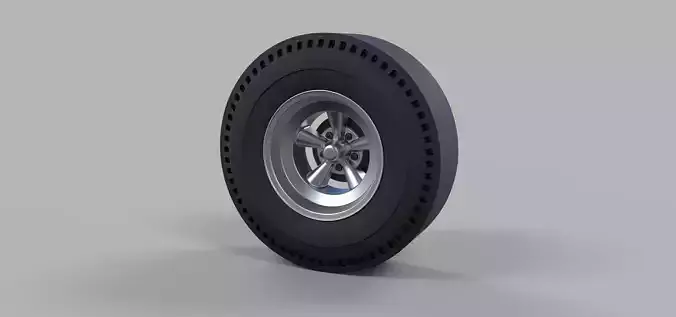 Rear wheel of old school dragster