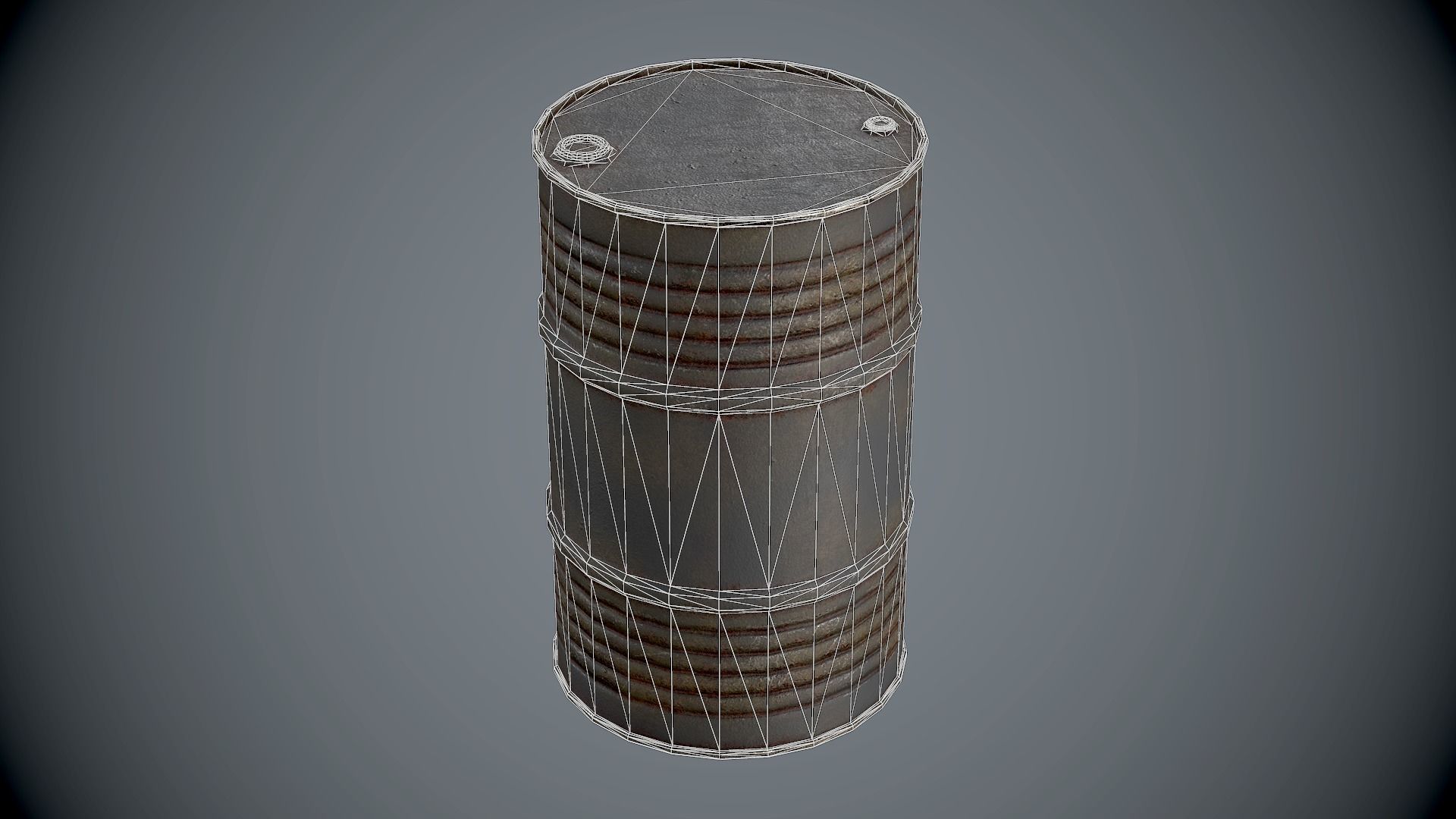 Barrels Oildrums Pack Low-poly 3D model_7