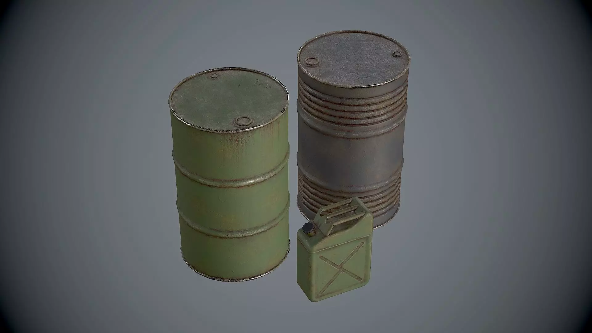 Barrels Oildrums Pack Low-poly 3D model_0