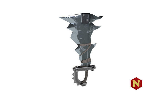 Orc Sword Axe Low-poly 3D model