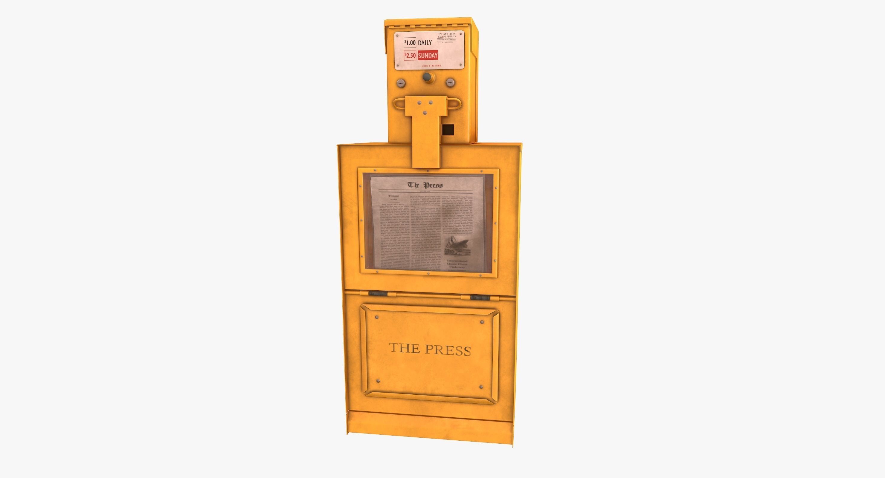 Newspaper Box Low-poly 3D model_4