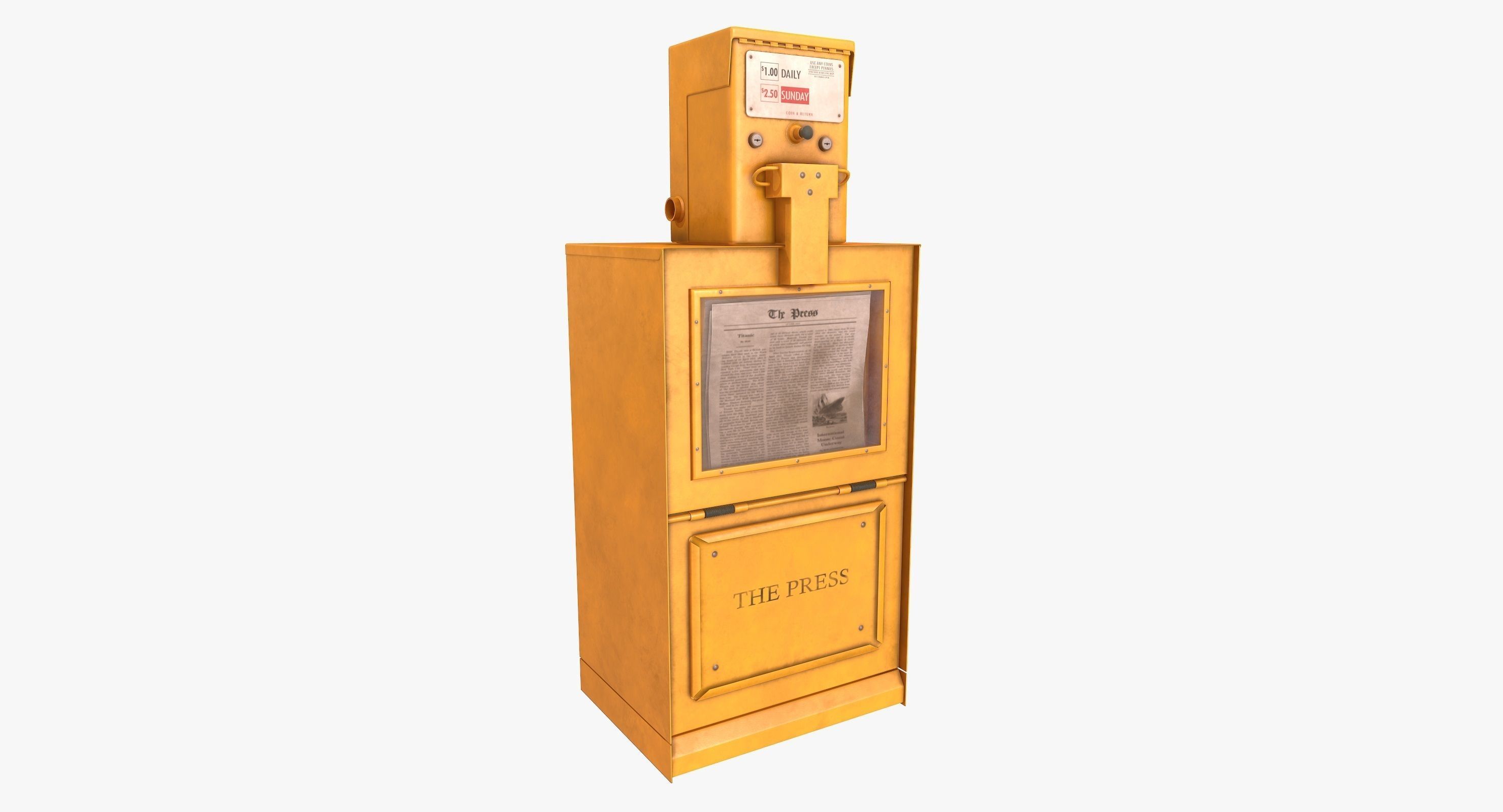 Newspaper Box Low-poly 3D model_7