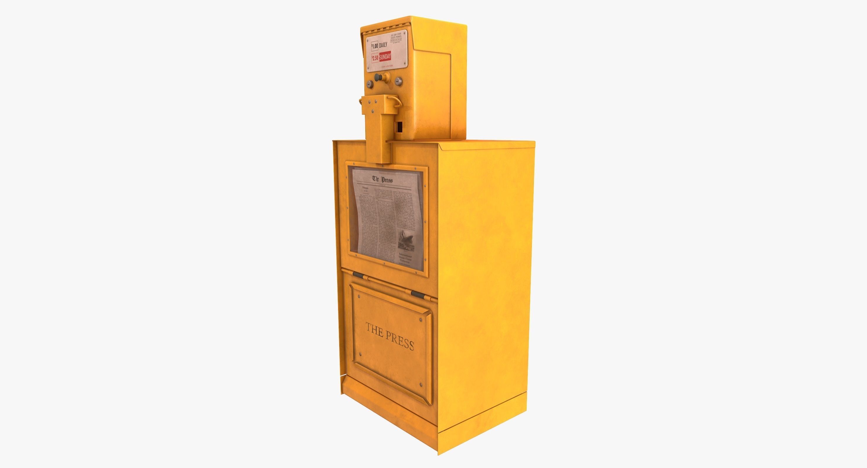 Newspaper Box Low-poly 3D model_6