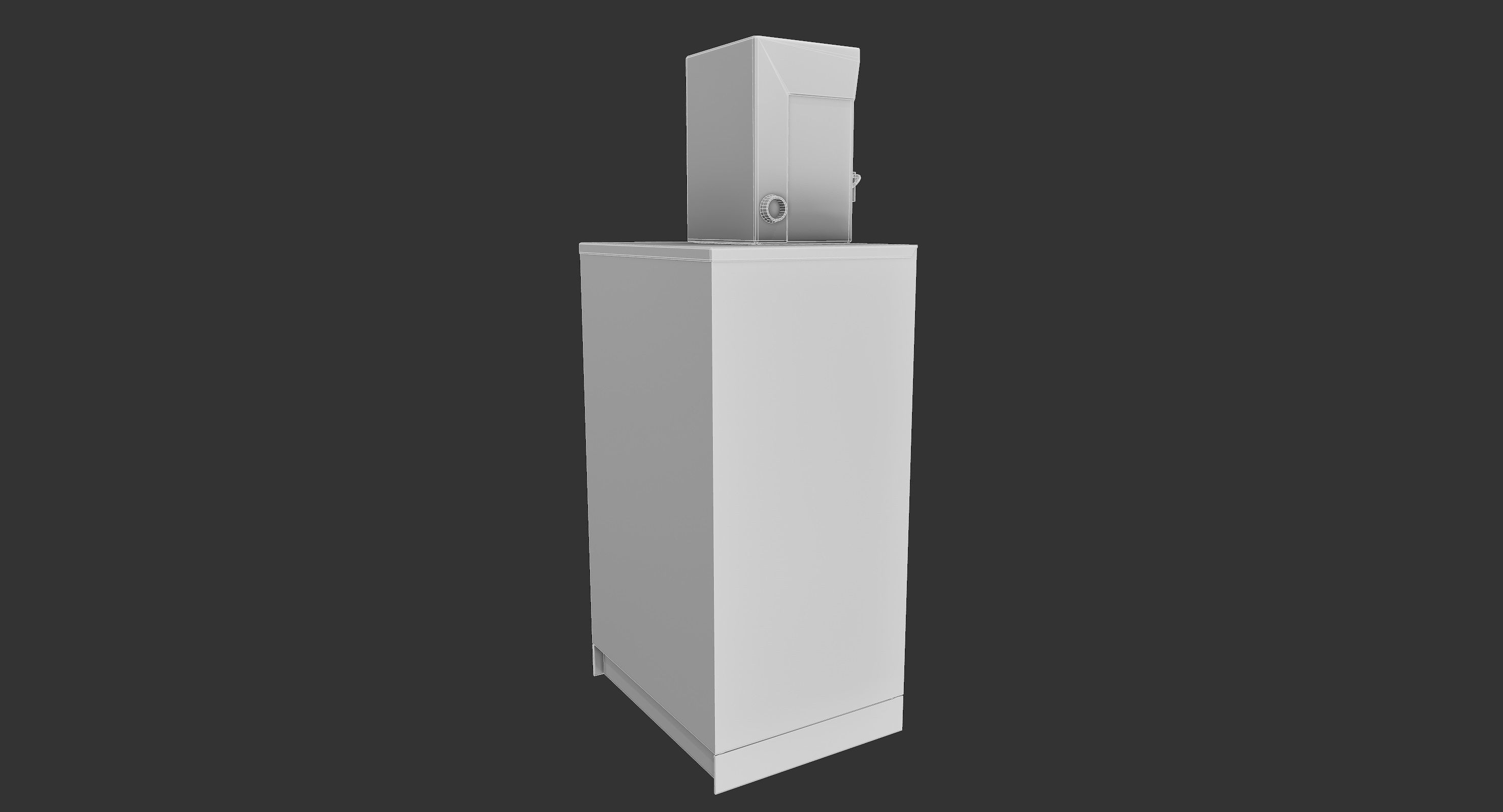 Newspaper Box Low-poly 3D model_11