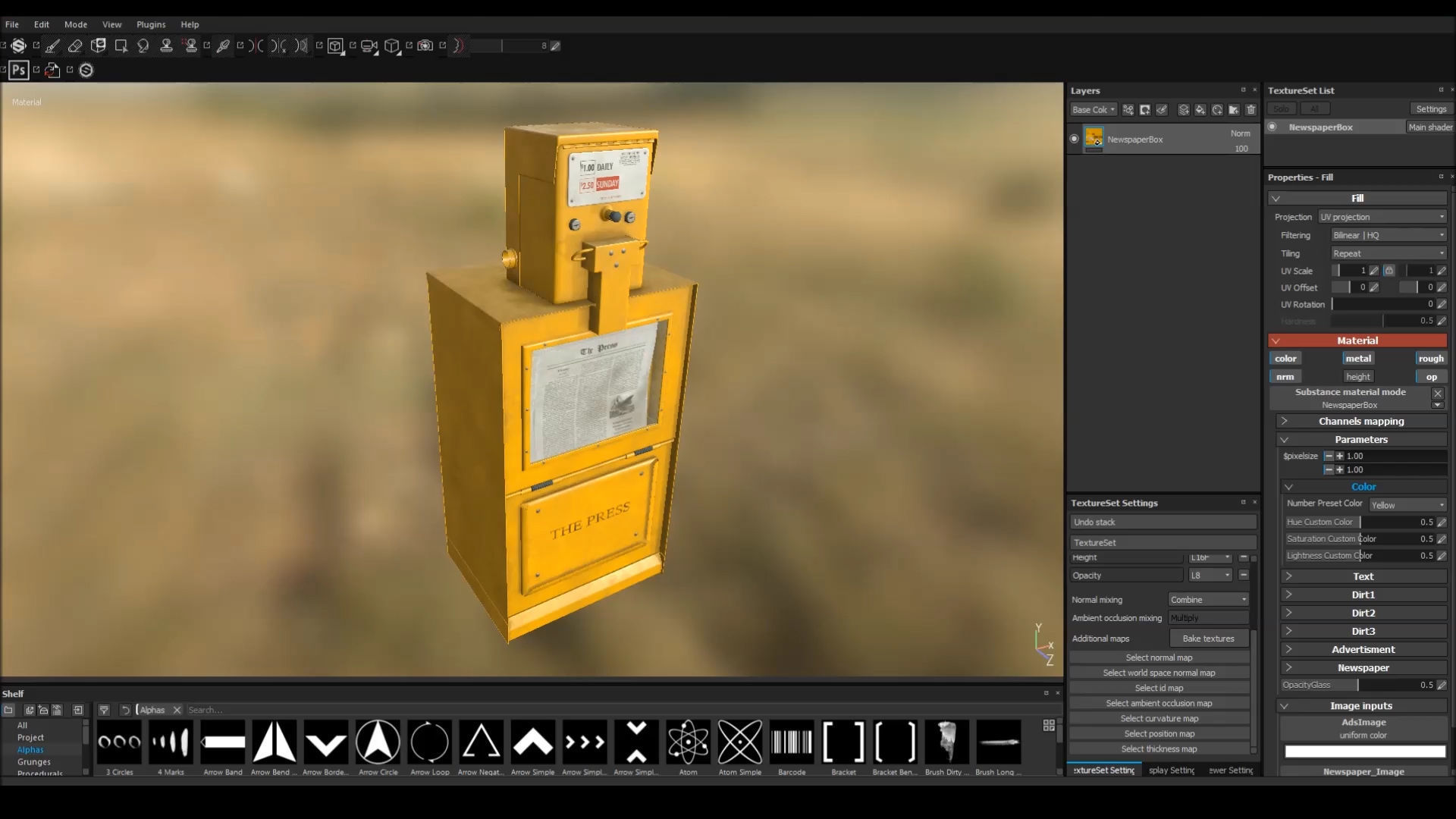 Newspaper Box Low-poly 3D model_13