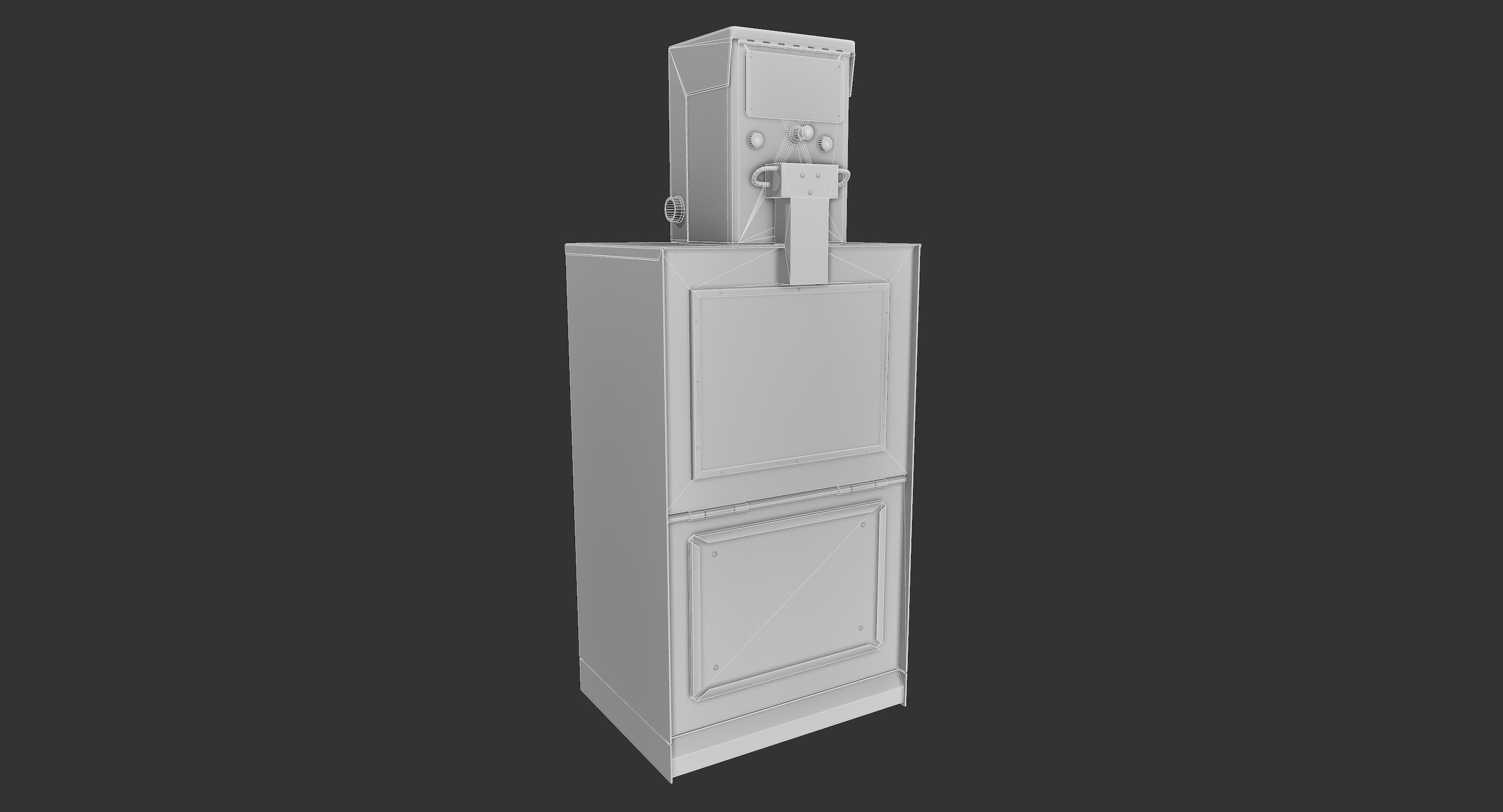 Newspaper Box Low-poly 3D model_9