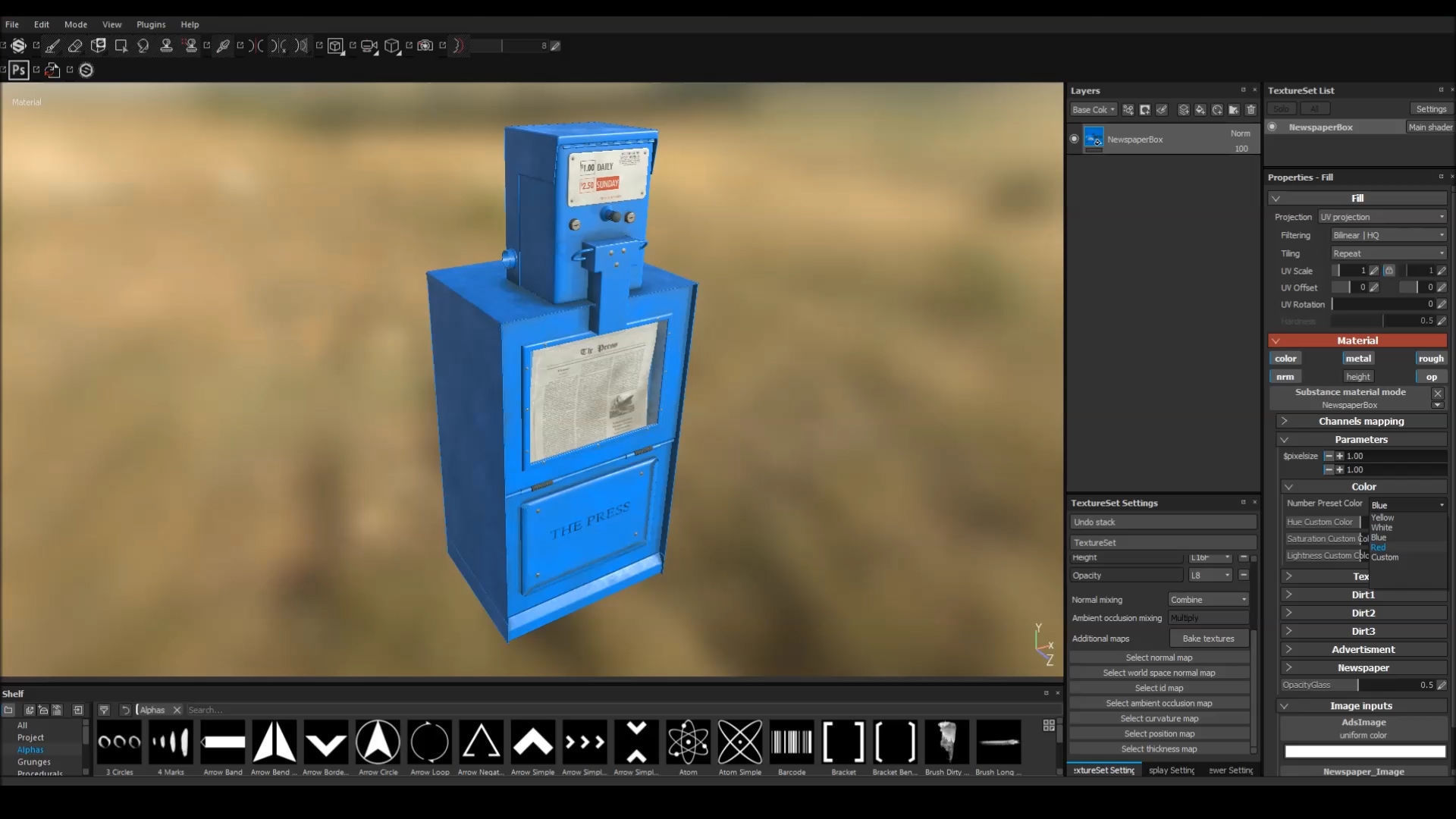 Newspaper Box Low-poly 3D model_16