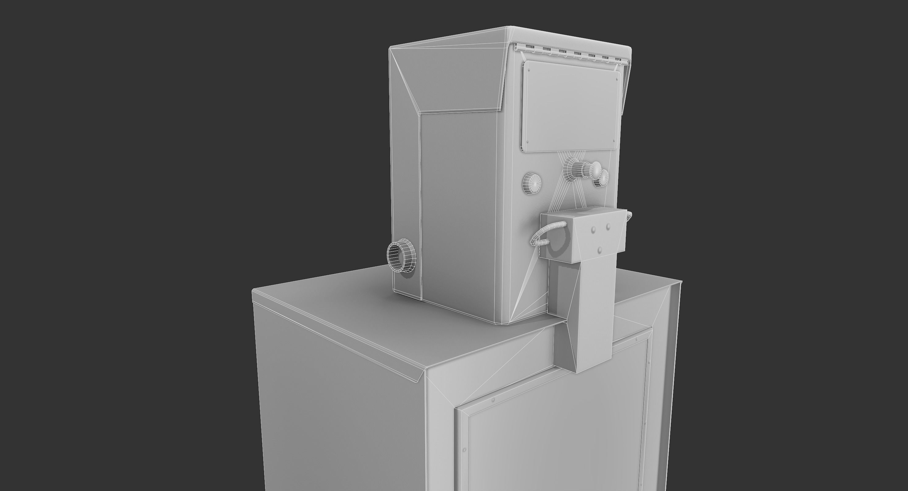 Newspaper Box Low-poly 3D model_8