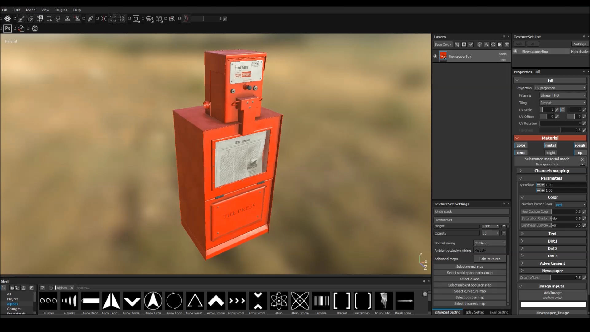 Newspaper Box Low-poly 3D model_15