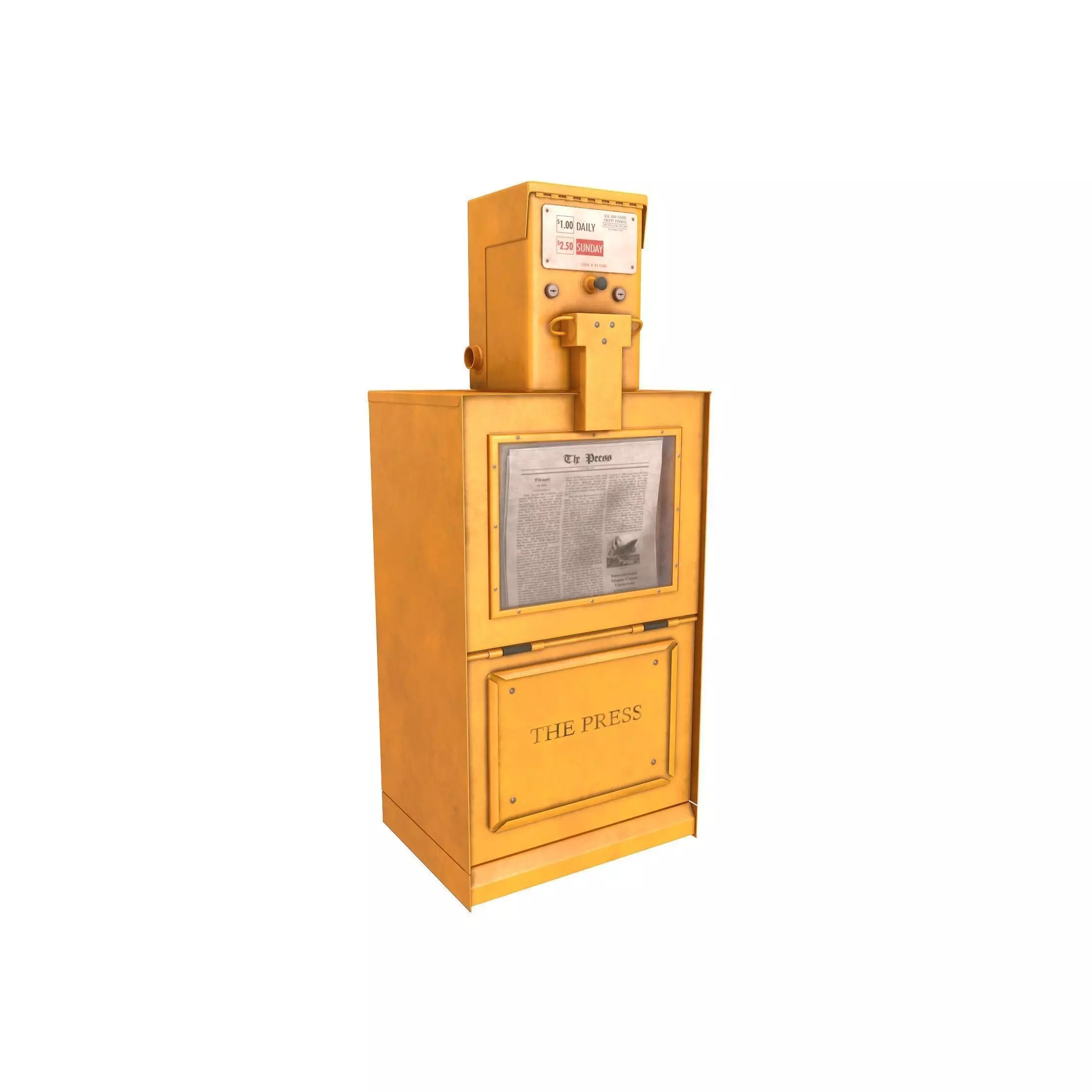 Newspaper Box Low-poly 3D model_0