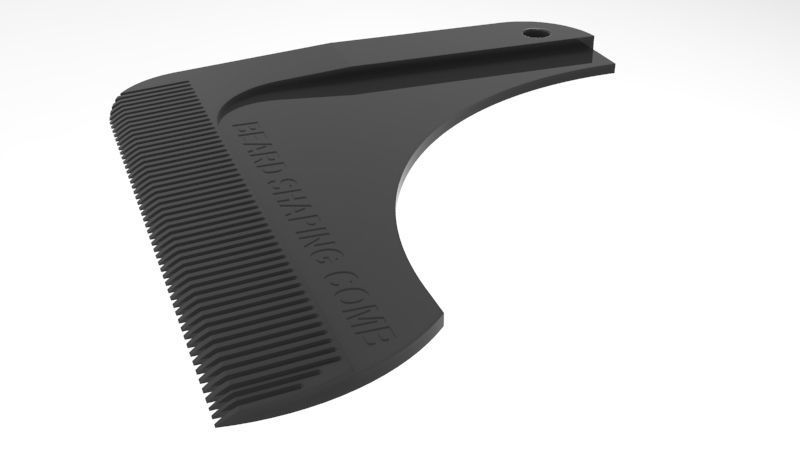beard shaping comb 3D print model_4