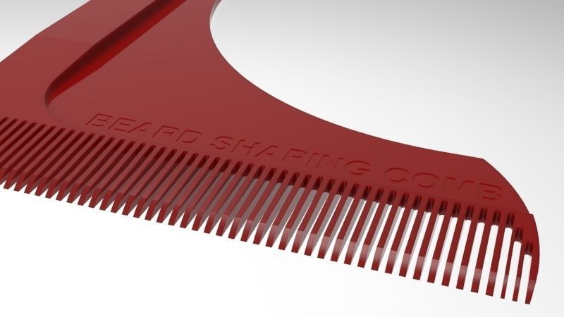 beard shaping comb 3D print model_5