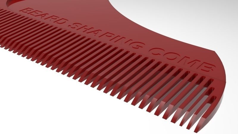 beard shaping comb 3D print model_2