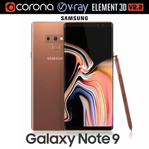Samsung GALAXY Note 9 Metallic Copper 3D model