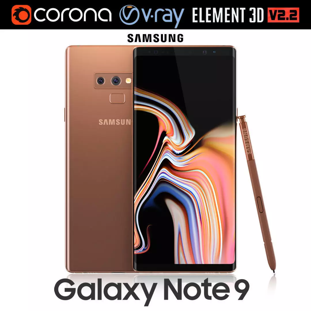 Samsung GALAXY Note 9 Metallic Copper 3D model_0