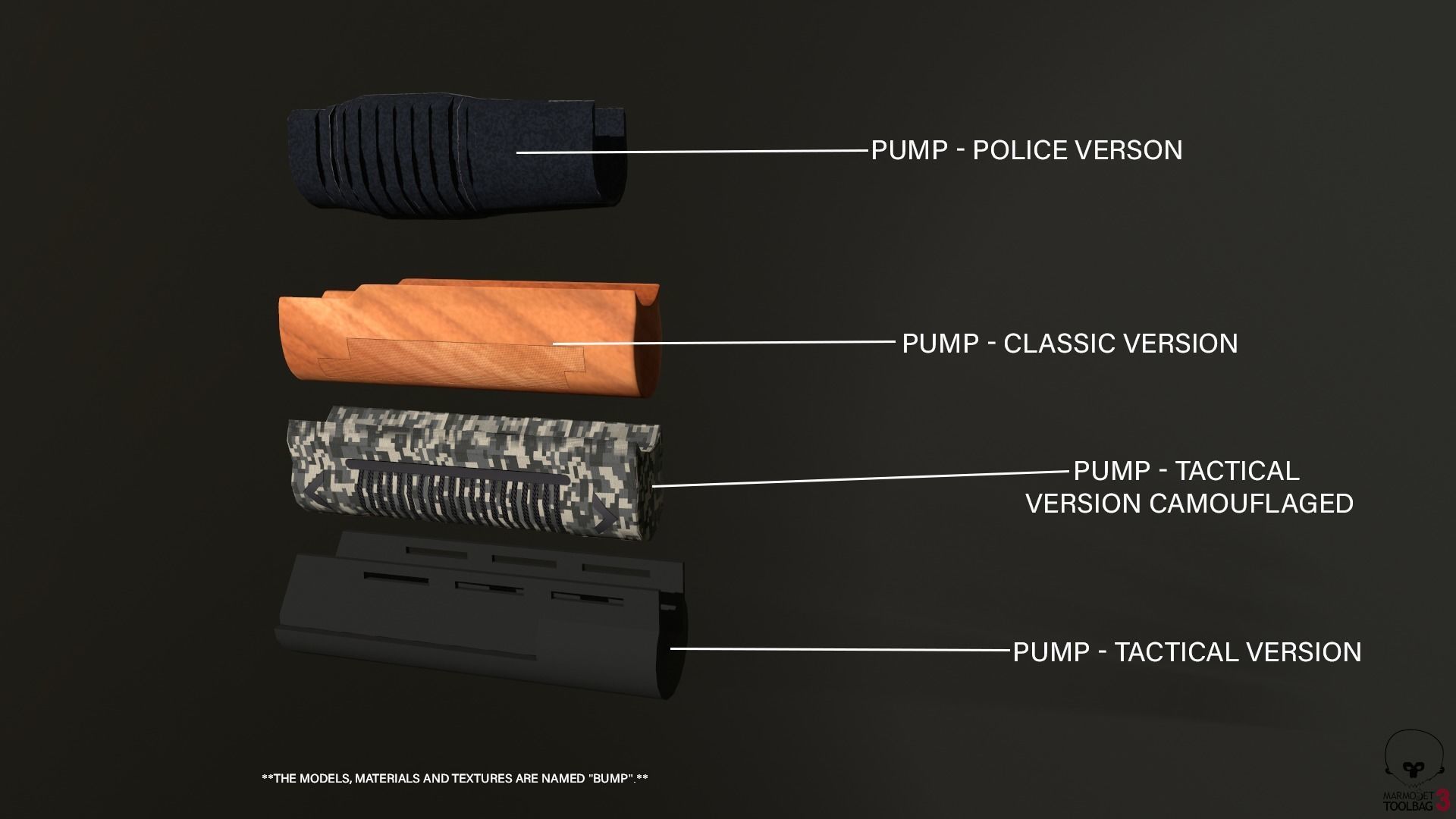 Shotgun Pack - Customization Collection Low-poly 3D model_21