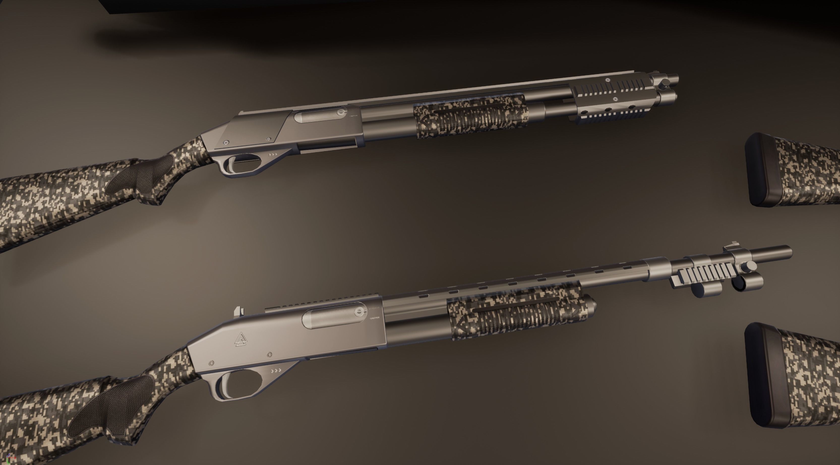 Shotgun Pack - Customization Collection Low-poly 3D model_48