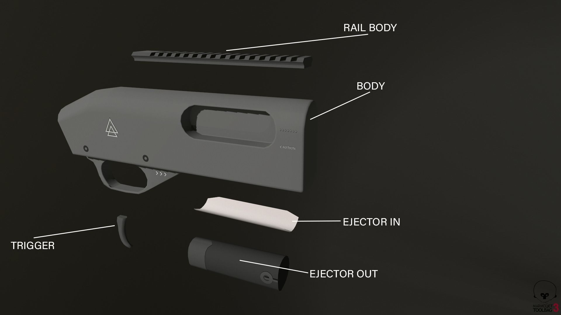 Shotgun Pack - Customization Collection Low-poly 3D model_17