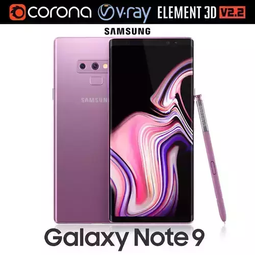 Samsung GALAXY Note 9 Lavender Purple 3D model