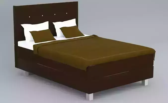 BekestuaLeather Bed VR AR Low Poly Count Low-poly 3D model