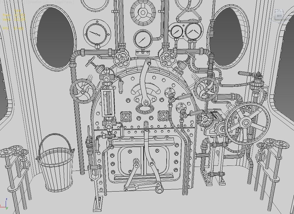 European Steam Locomotive Train Engine 3D model_26