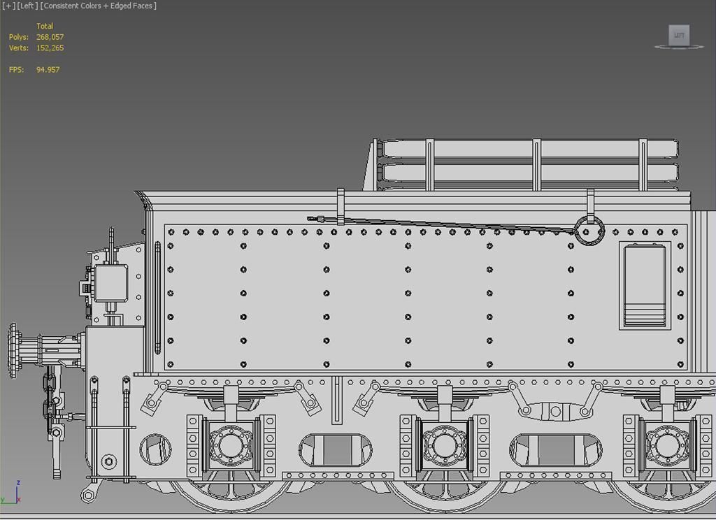 European Steam Locomotive Train Engine 3D model_23