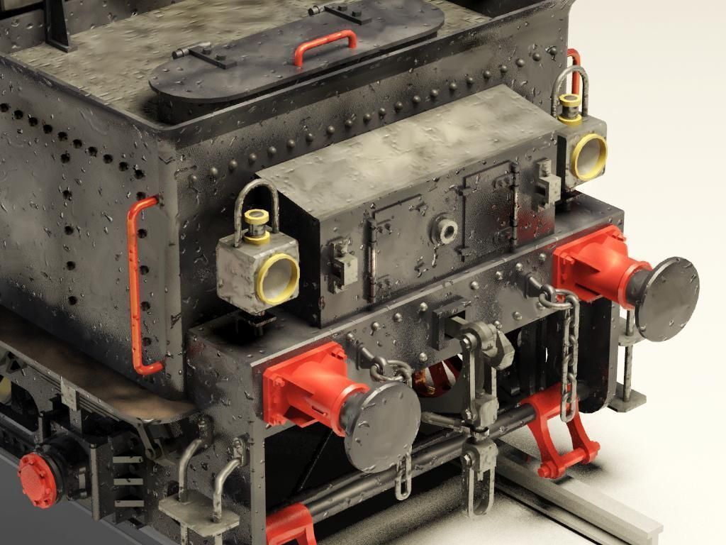 European Steam Locomotive Train Engine 3D model_4