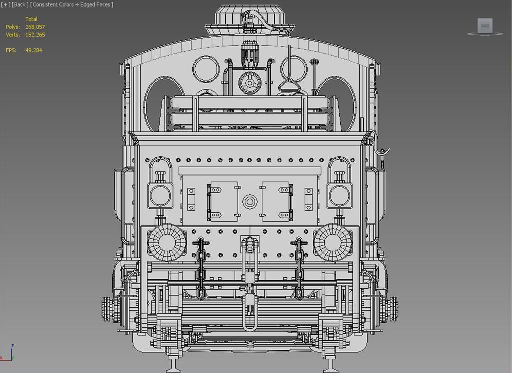 European Steam Locomotive Train Engine 3D model_27