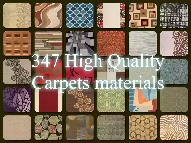 A 348 High Quality Carpet Materials with a 3d High Poly Base 3D model