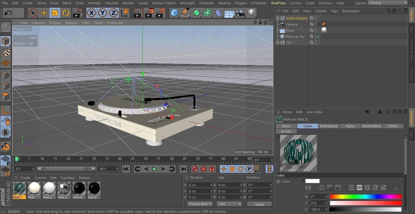 CDJ-music dj turntable Free 3D model_15