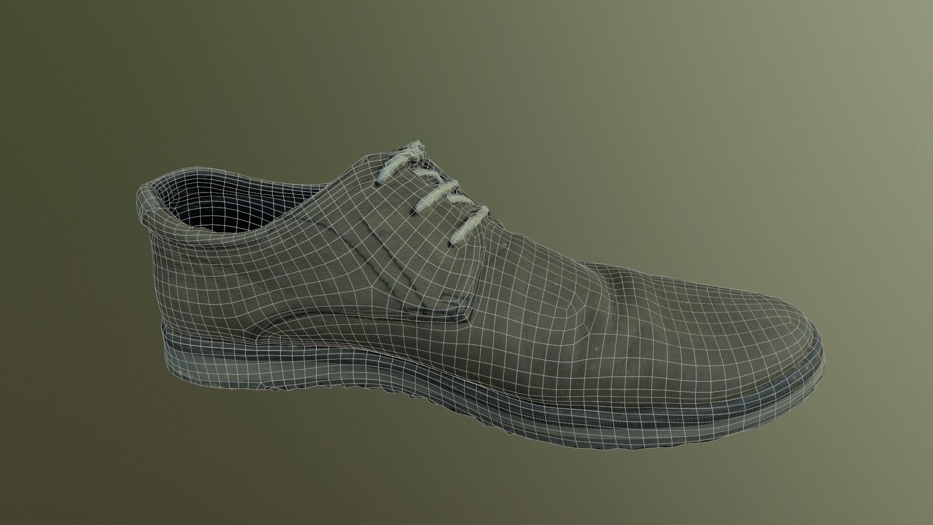 Leather shoe Low-poly 3D model_7
