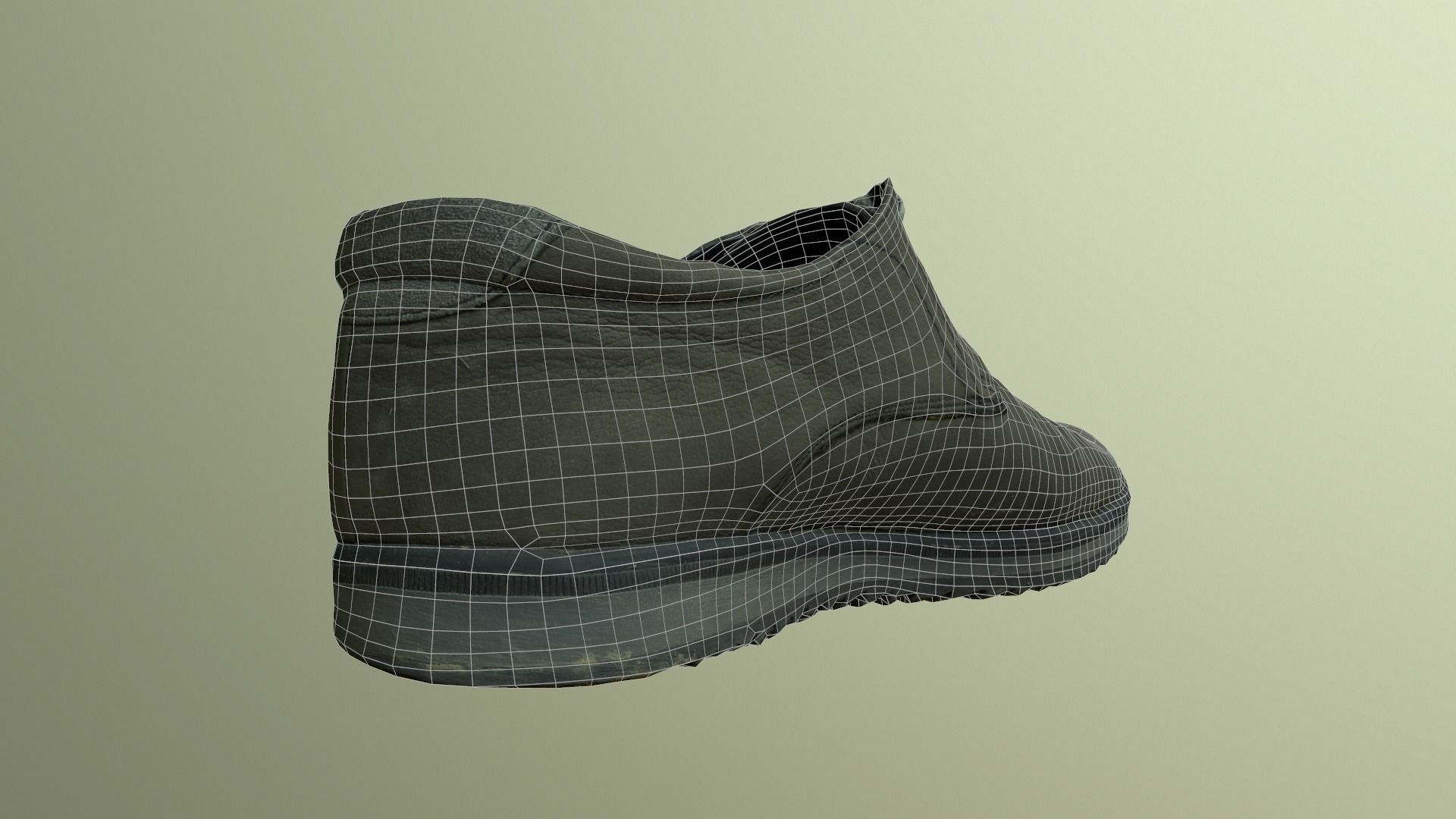 Leather shoe Low-poly 3D model_9