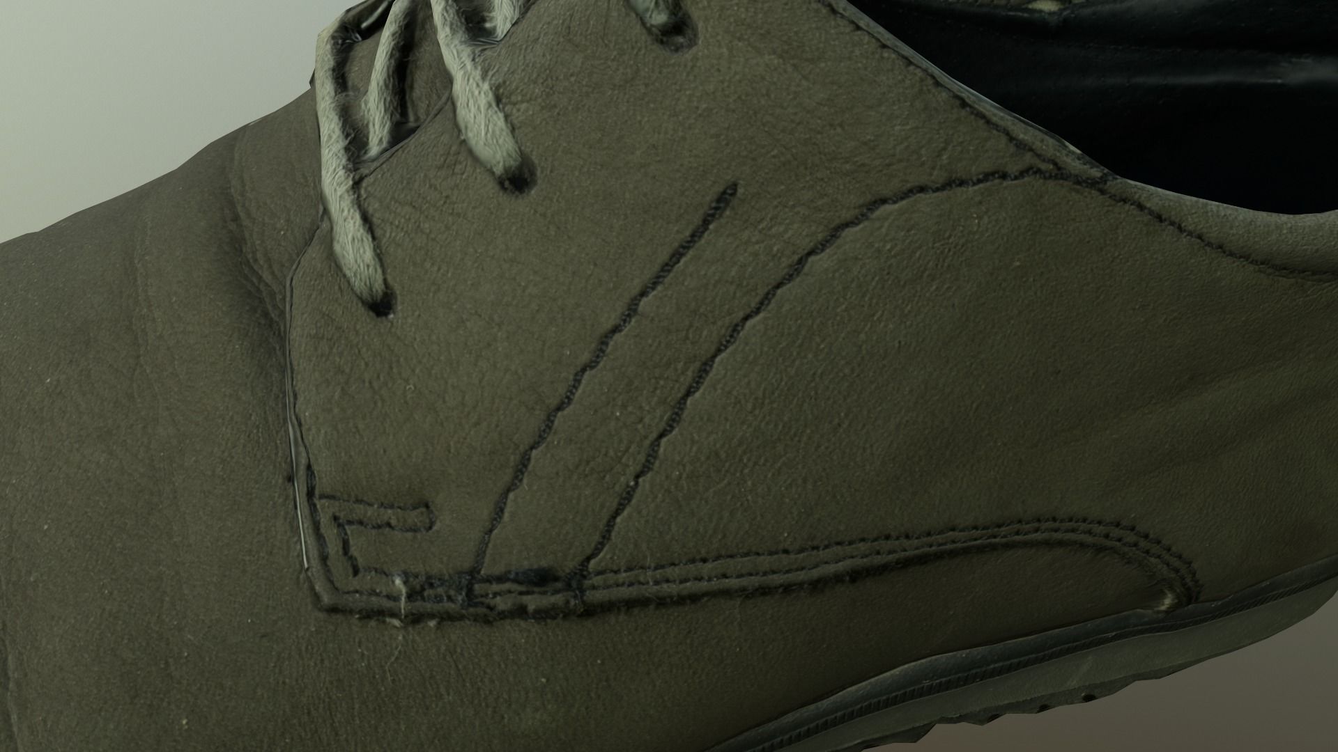 Leather shoe Low-poly 3D model_17