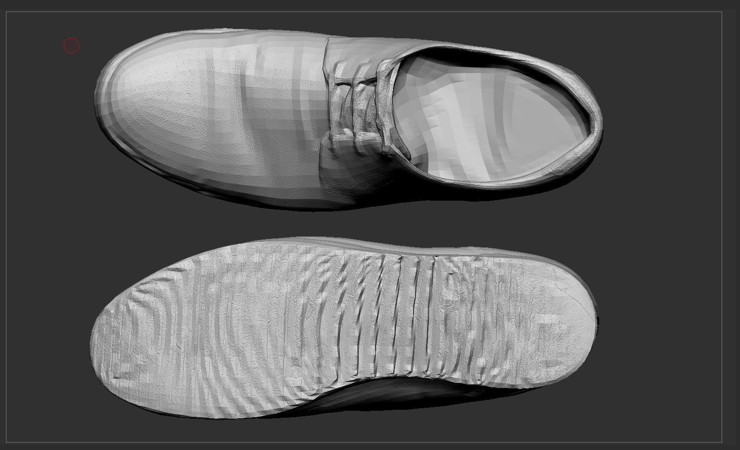 Leather shoe Low-poly 3D model_4