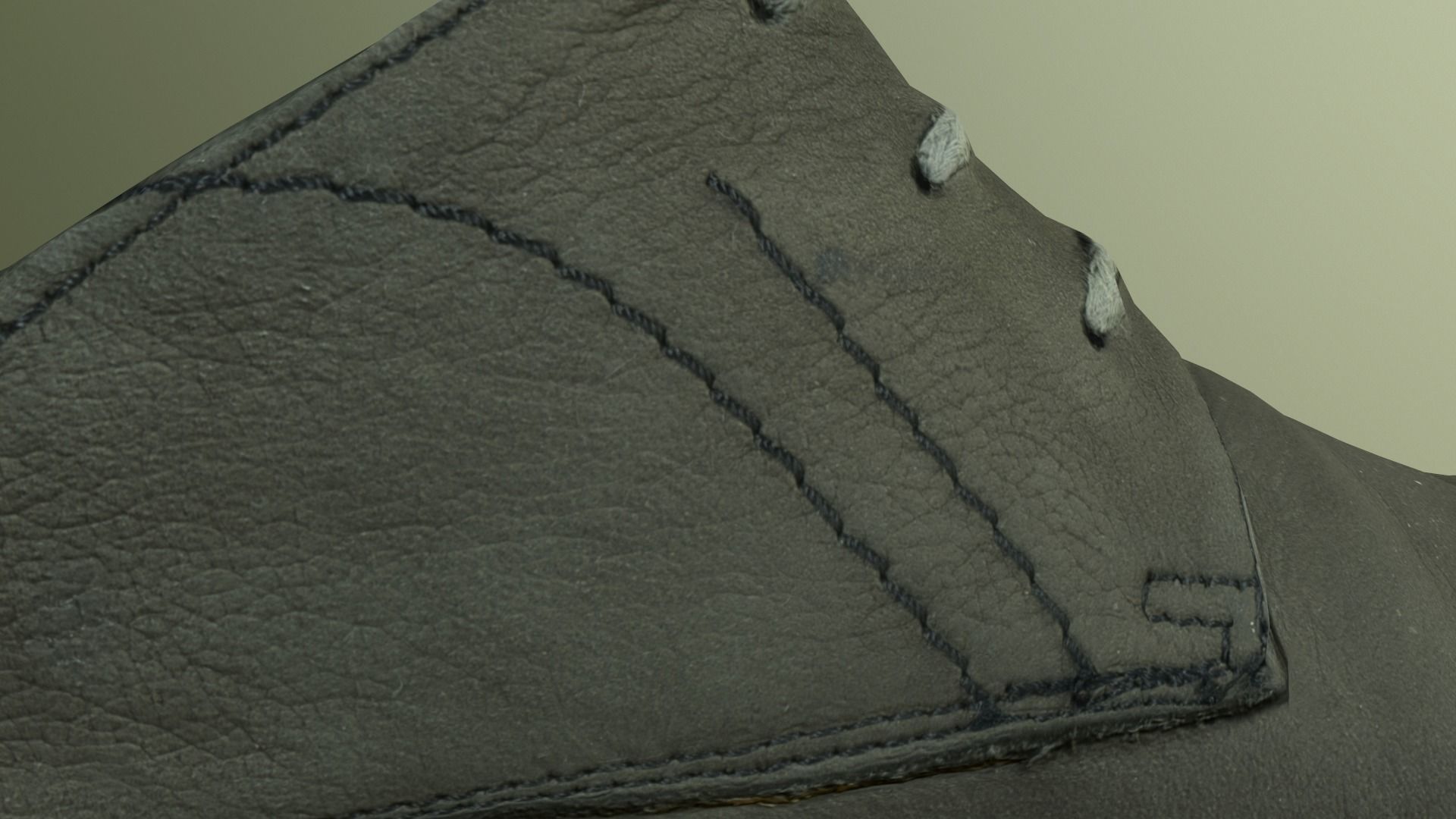 Leather shoe Low-poly 3D model_20