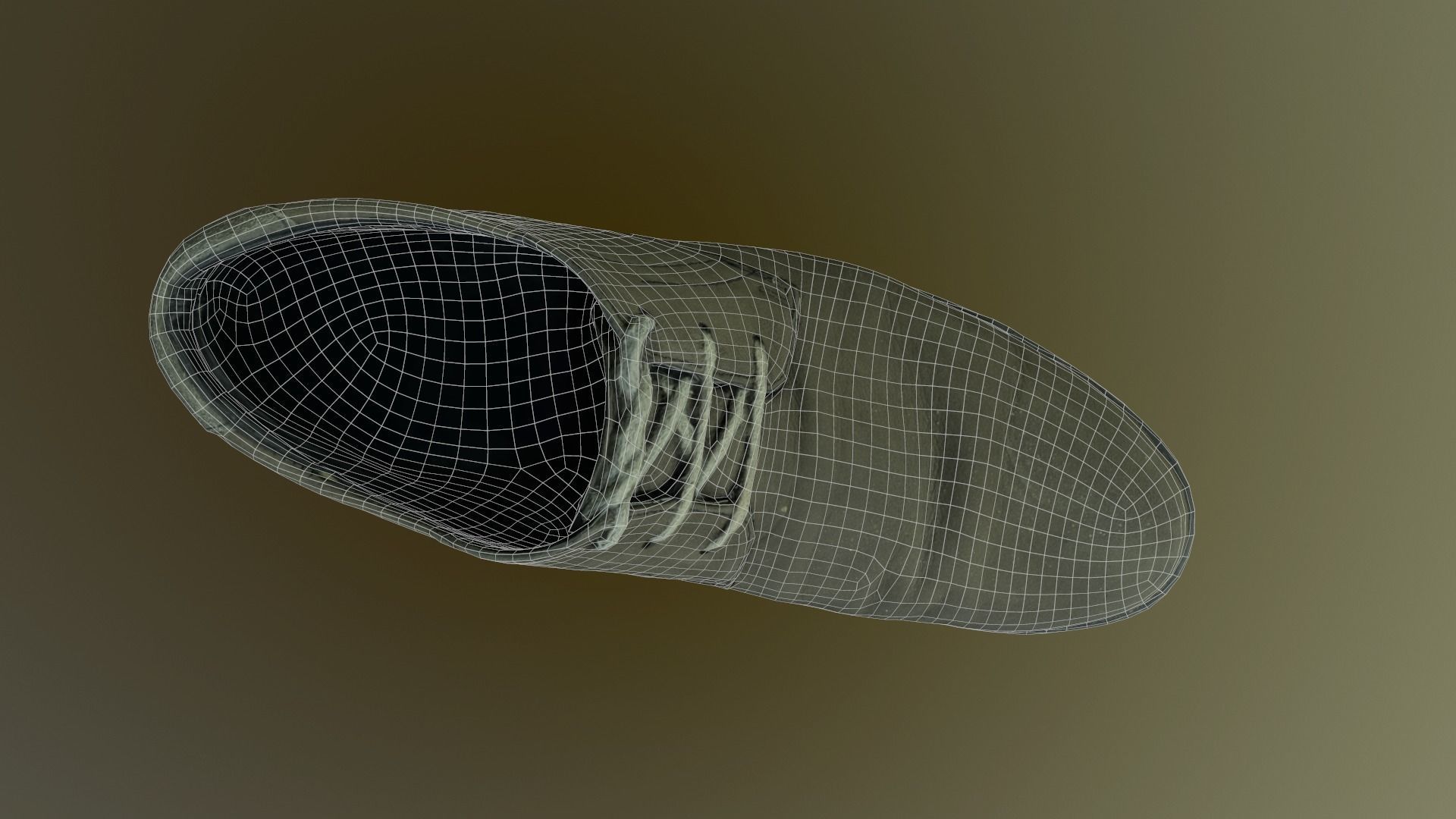 Leather shoe Low-poly 3D model_8