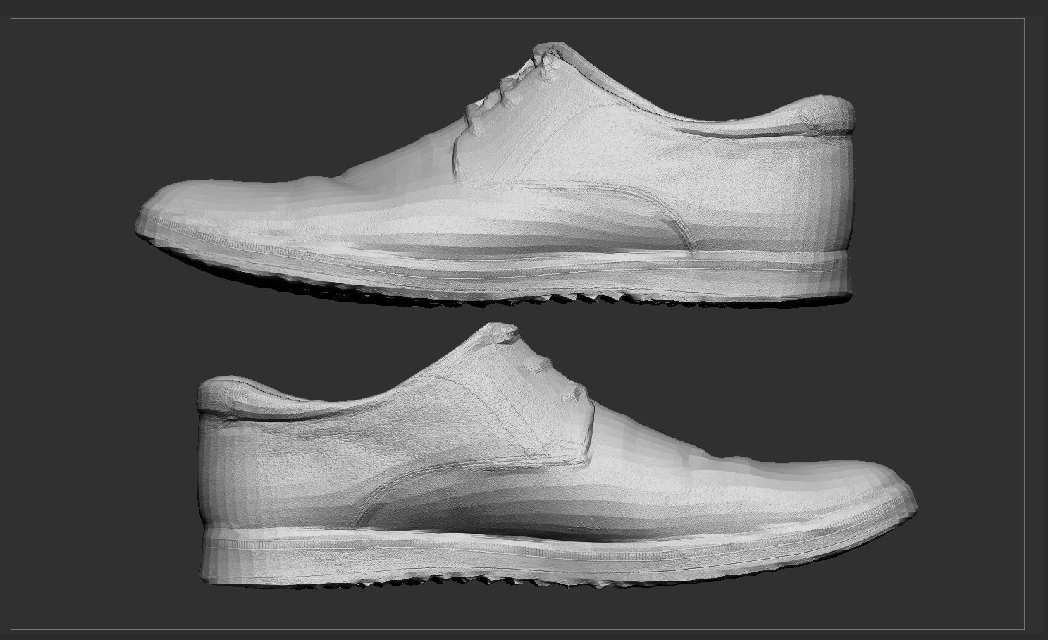 Leather shoe Low-poly 3D model_1