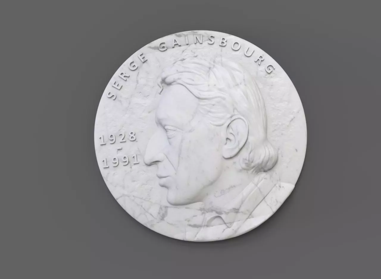 Medallion Serge Gainsbourg 3D print model_0